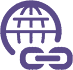 Web links with world graphic